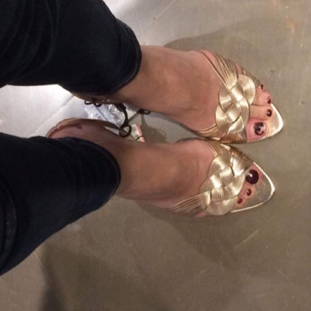 COPY - Zara rose gold sling back heels